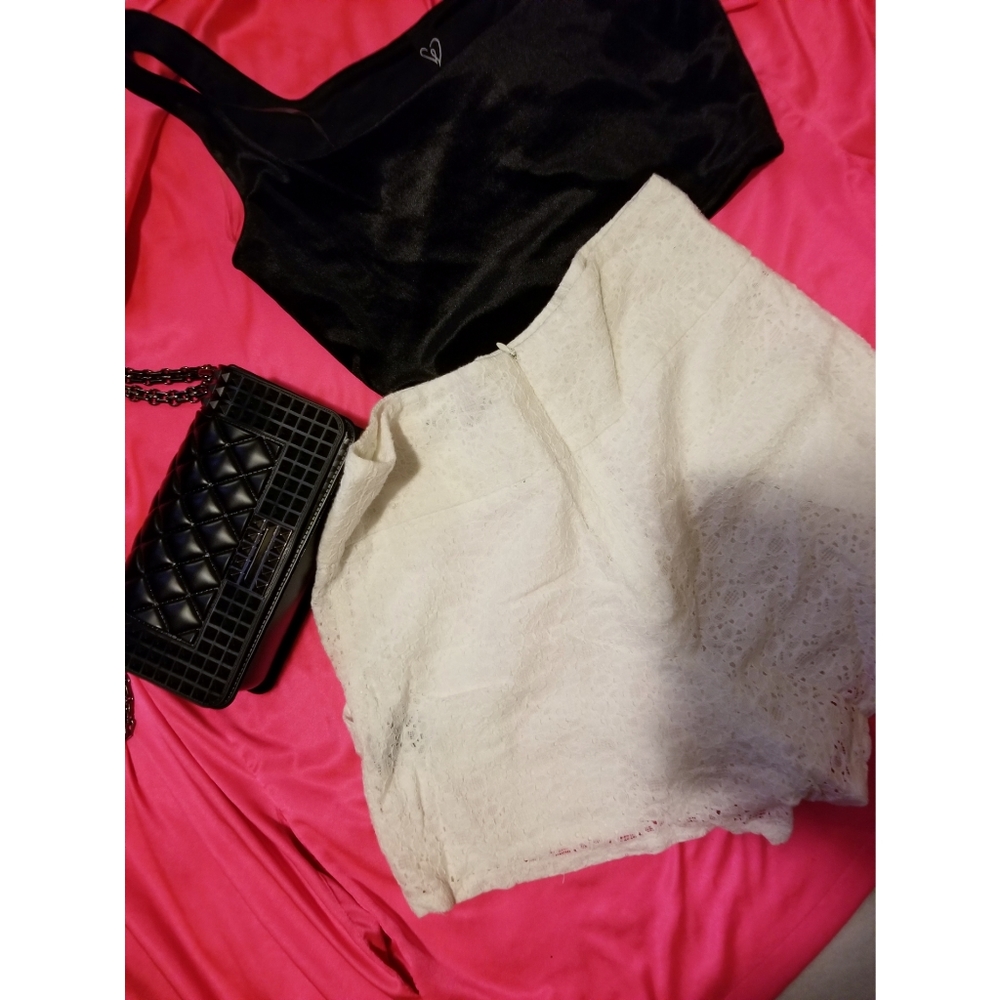 High waisted lace shorts
